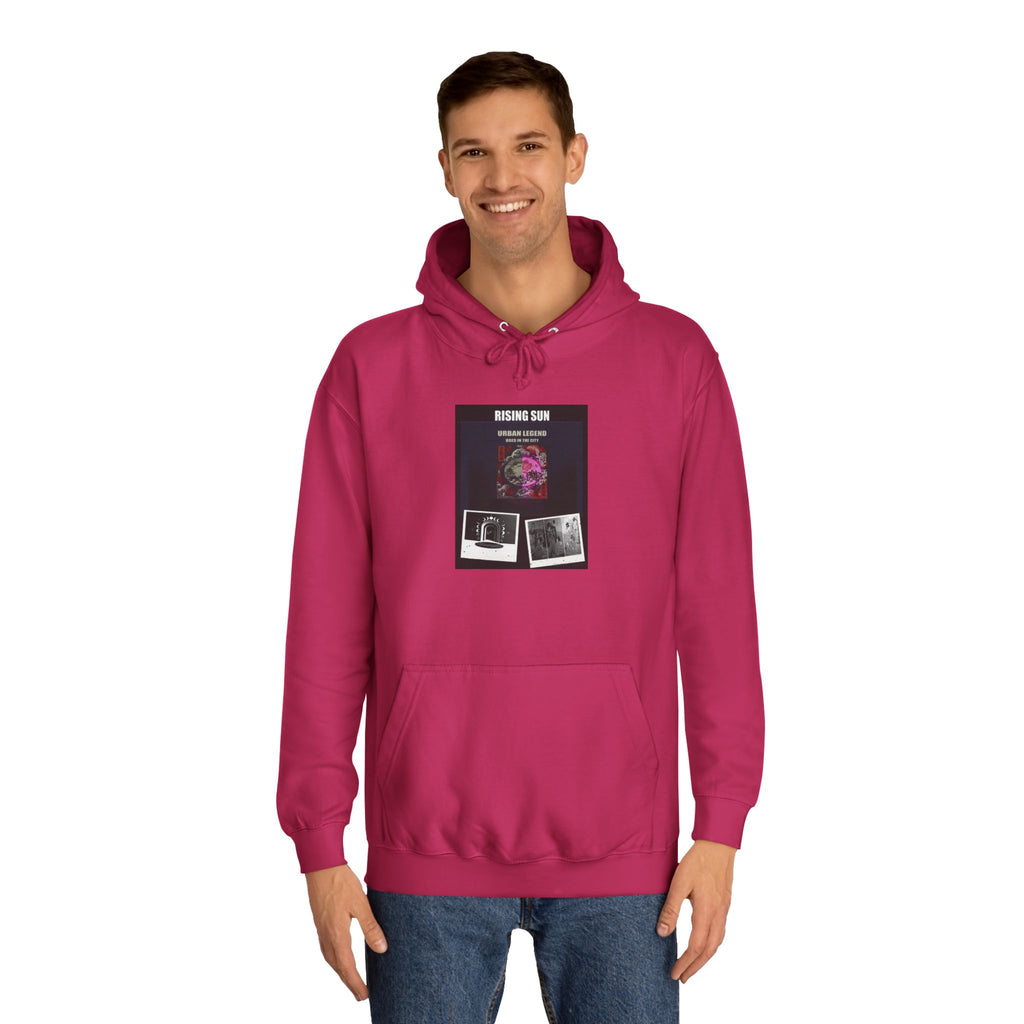 RISING SUN Magenta Night Poster Collage Hoodie