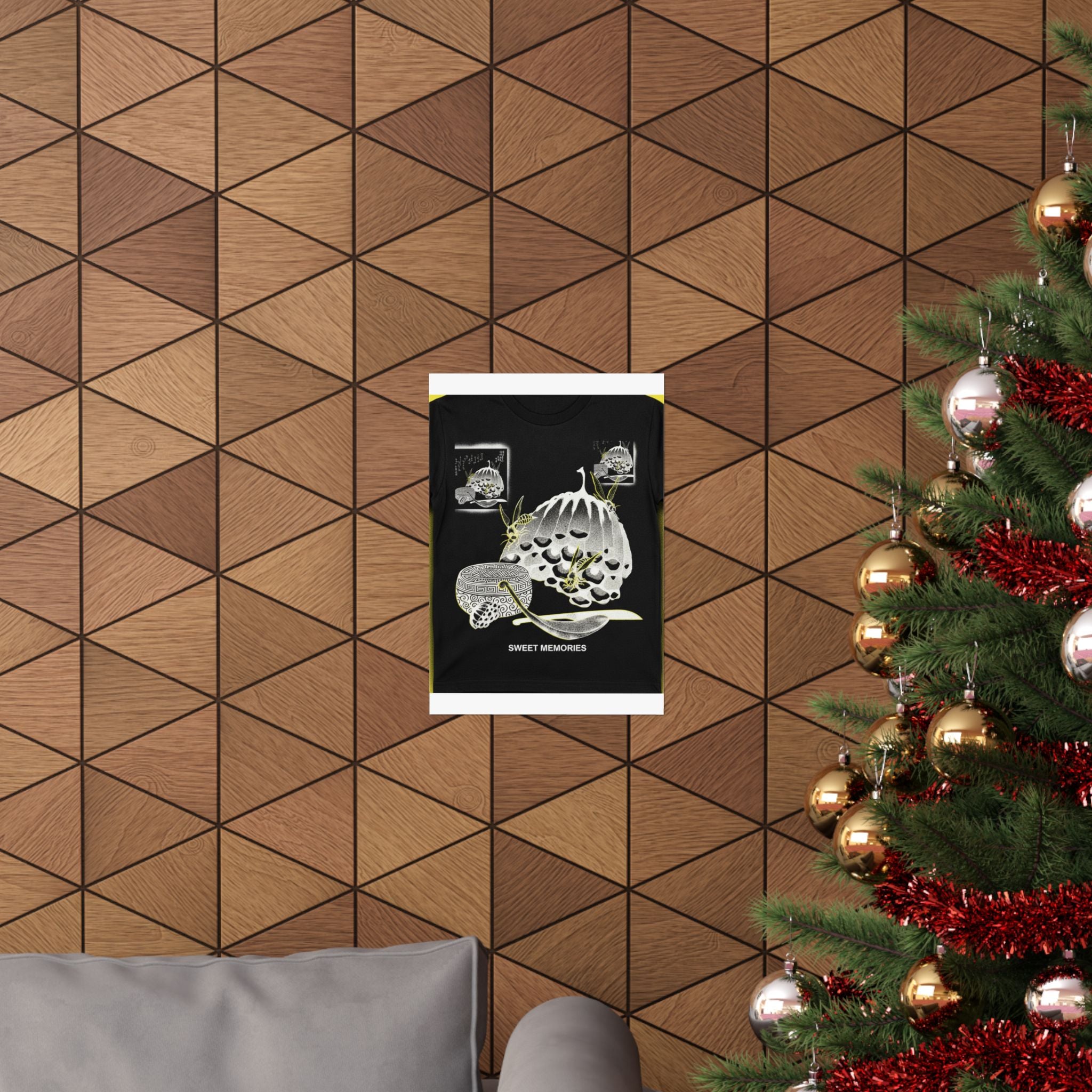 Streetwear Collage — Hives With Wasps, And A Box With A Spoon For Honey — Matte Poster