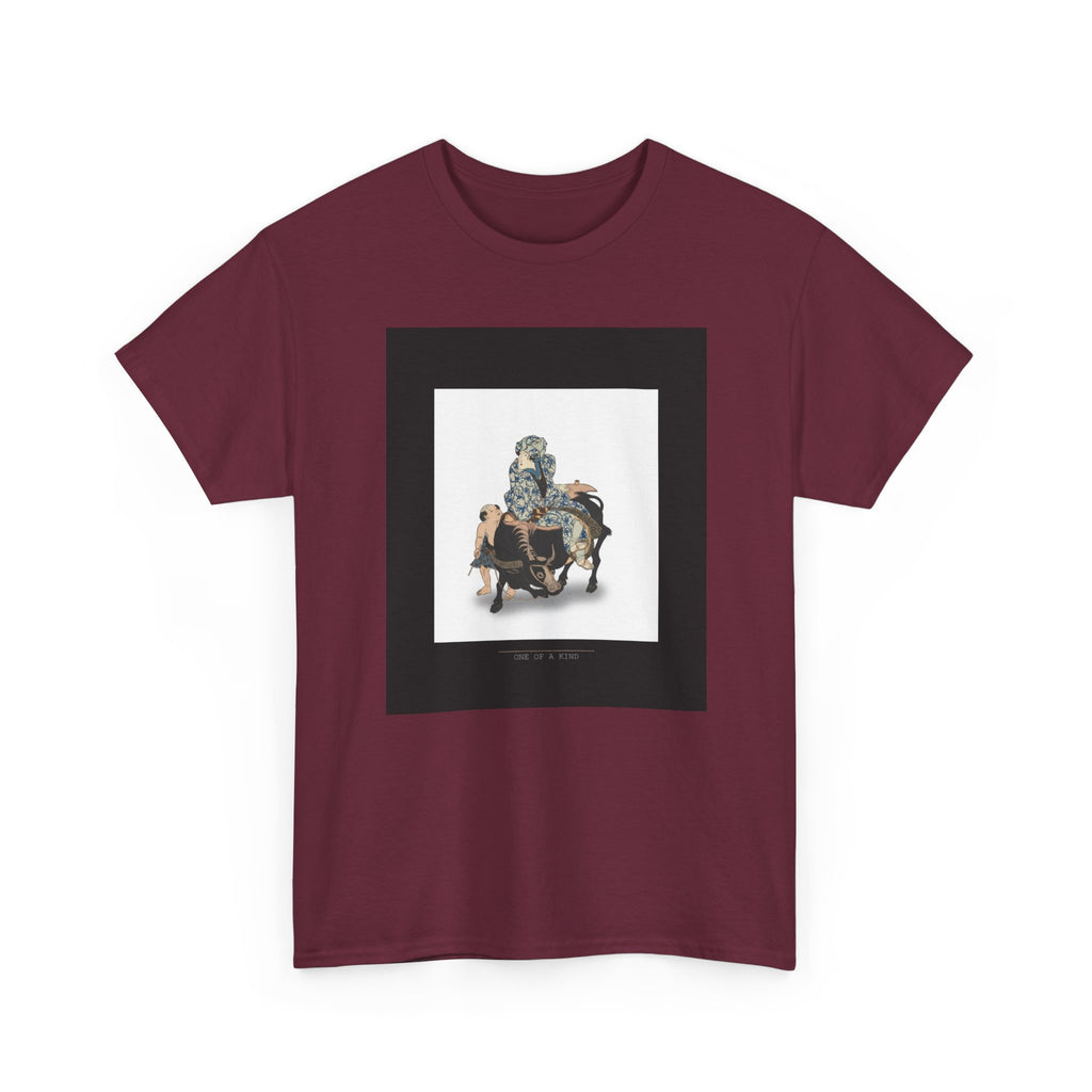 CITY NEVER SLEEPS | Roshungi (Chinese, Lu Zhunyi) As A Woman With A Pipe Riding On A Buffalo Graphic Tee — Graphic Tee