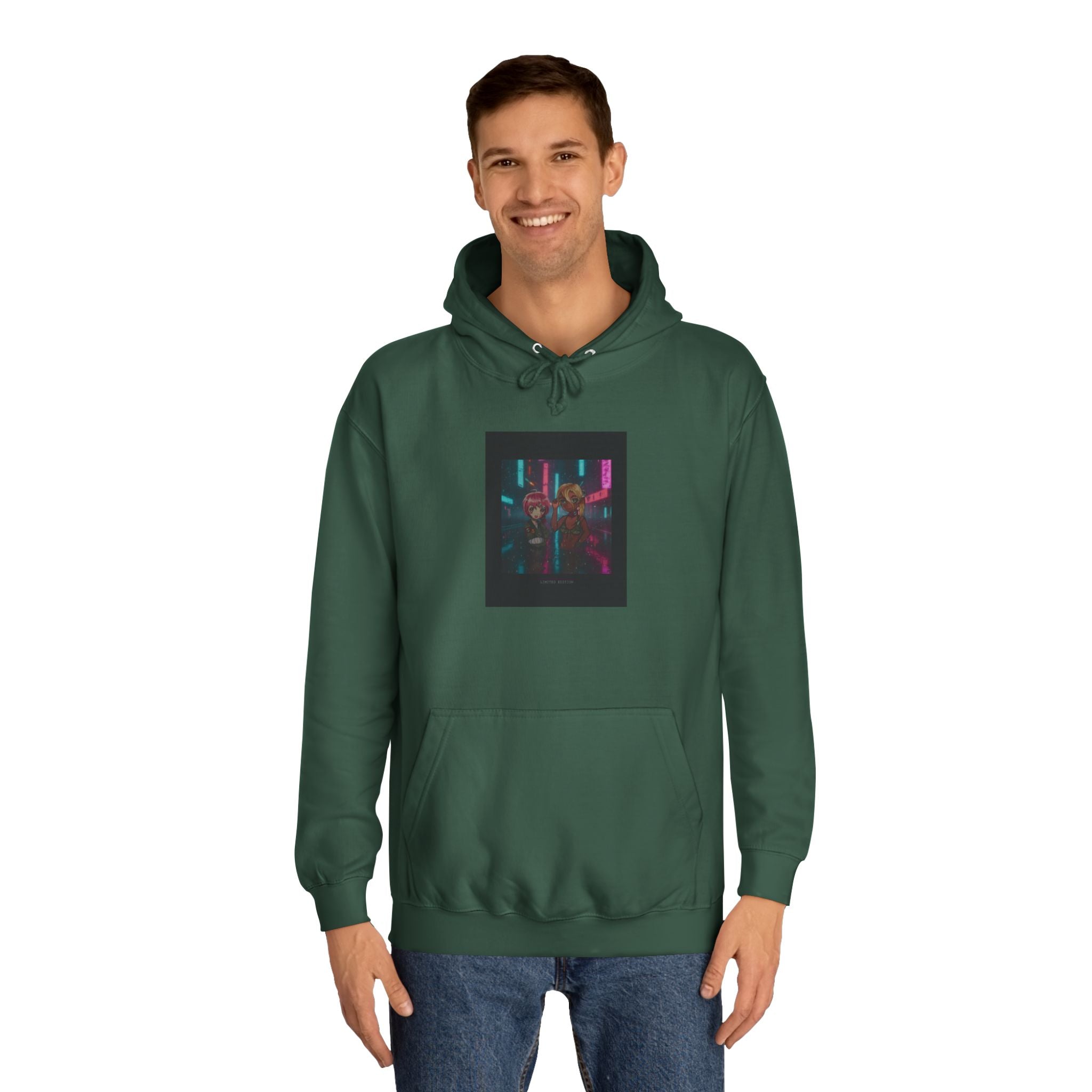 Neon Rain Anime Cyberpunk Street Pullover Hoodie