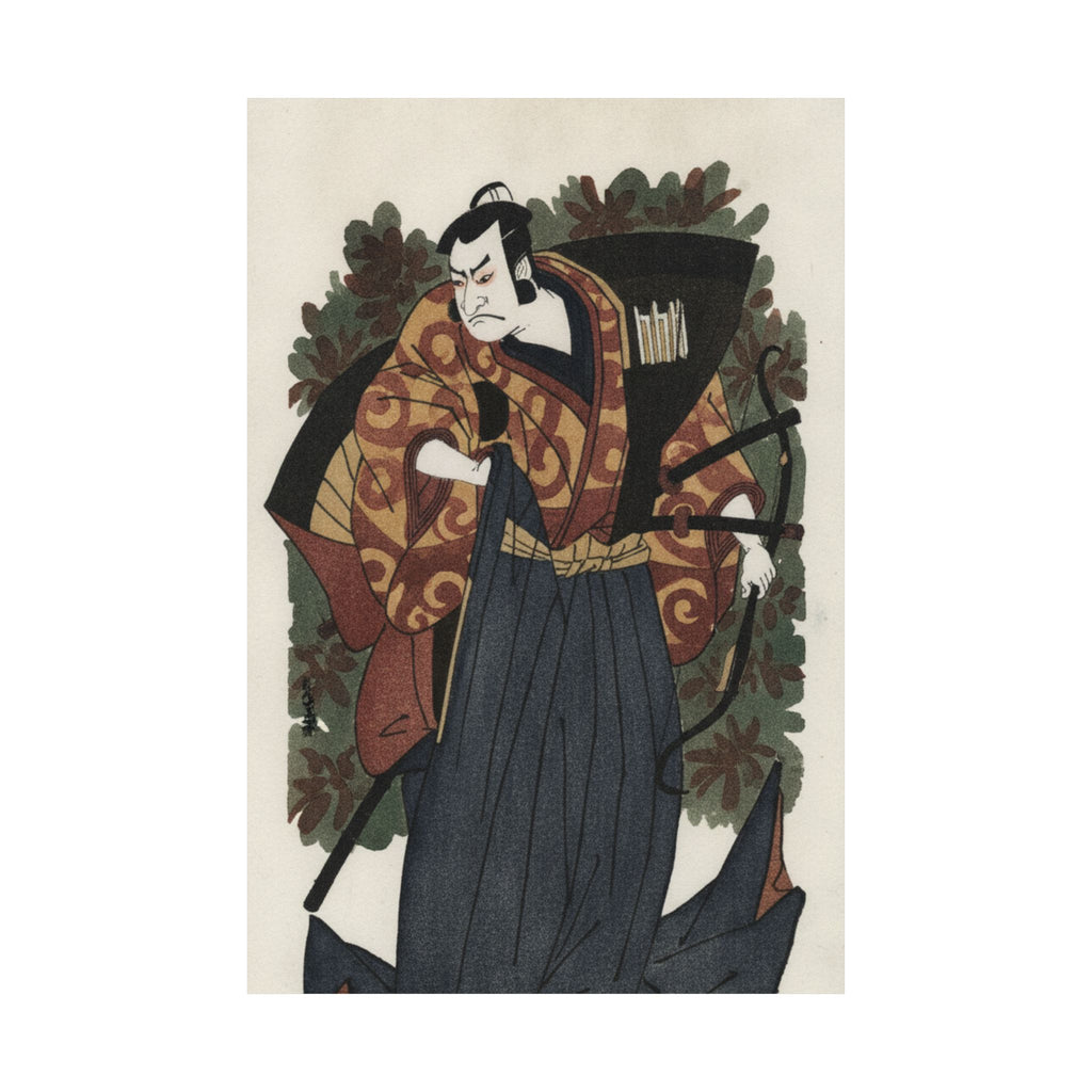 Watercolor — The First Nakamura Nakazo As A Man Of High Rank Attired In Naga-Bakama — Matte Poster