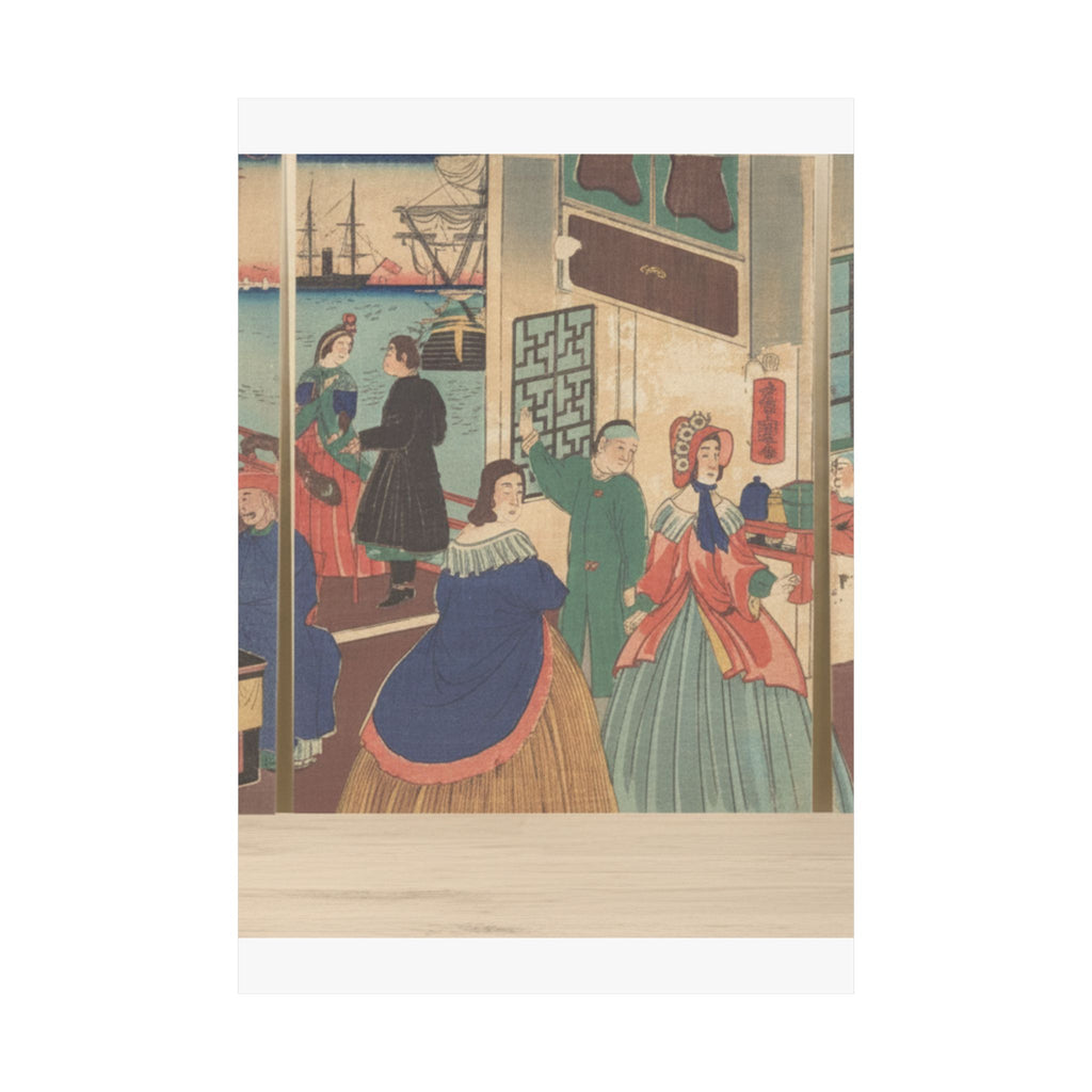 Product Marketing — People Of The Five Nations Drinking And Eating (Gokakoku Jinbutsu Dontaku No Zu) — Matte Poster