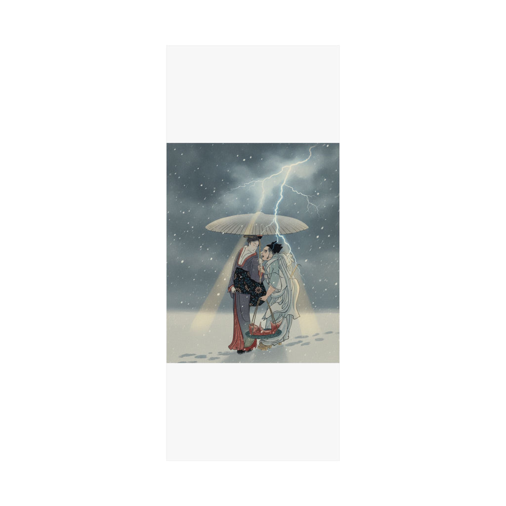 Dramatic Storm — Ebisu And Benten Walking In The Snow — Matte Poster