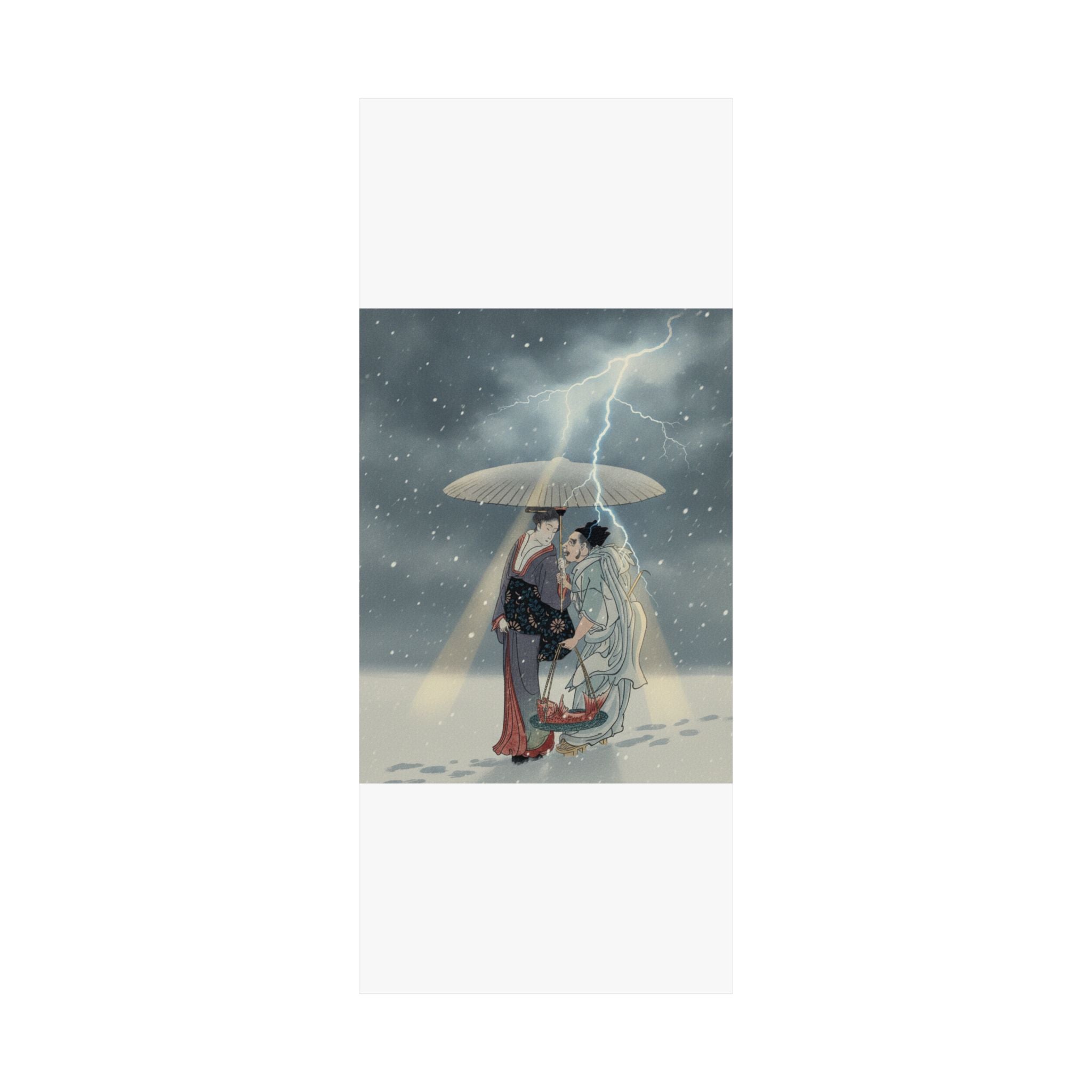 Dramatic Storm — Ebisu And Benten Walking In The Snow — Matte Poster