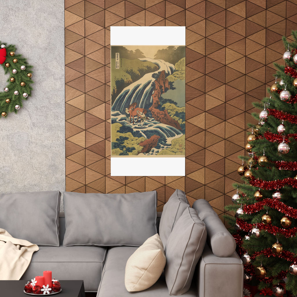 Scenic Nature — The Waterfall Where Yoshitsune Washed His Horse At Yoshino In Yamato Province (W — Matte Poster