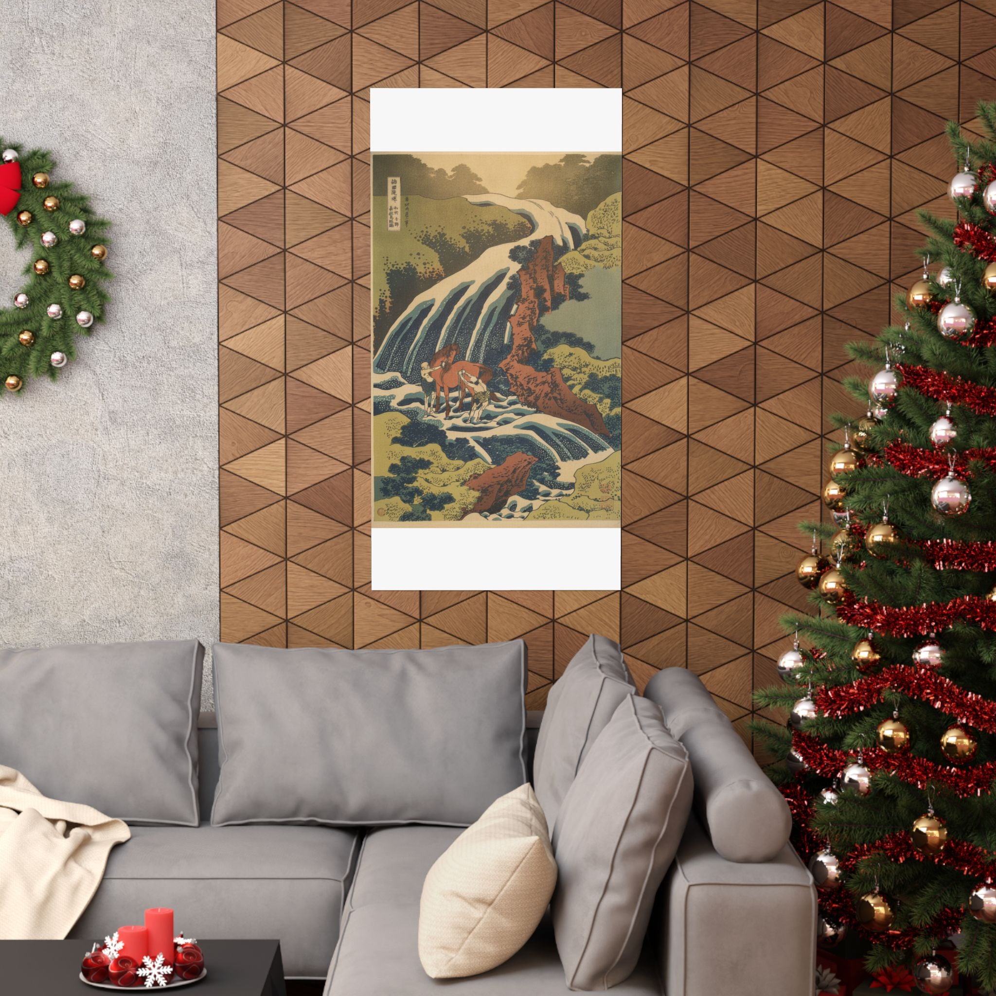 Scenic Nature — The Waterfall Where Yoshitsune Washed His Horse At Yoshino In Yamato Province (W — Matte Poster