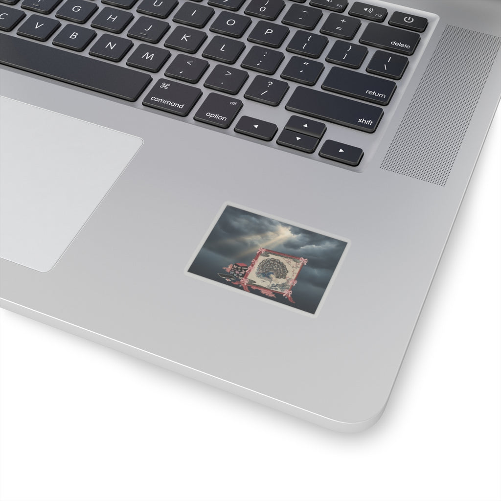 Dramatic Storm — Screen And Lady'S Work-Box — Kiss-Cut Sticker