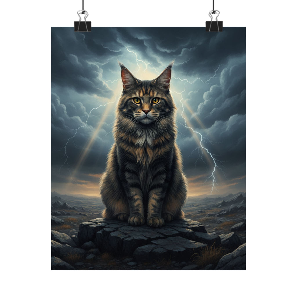 Dramatic Storm — Cat — Matte Poster