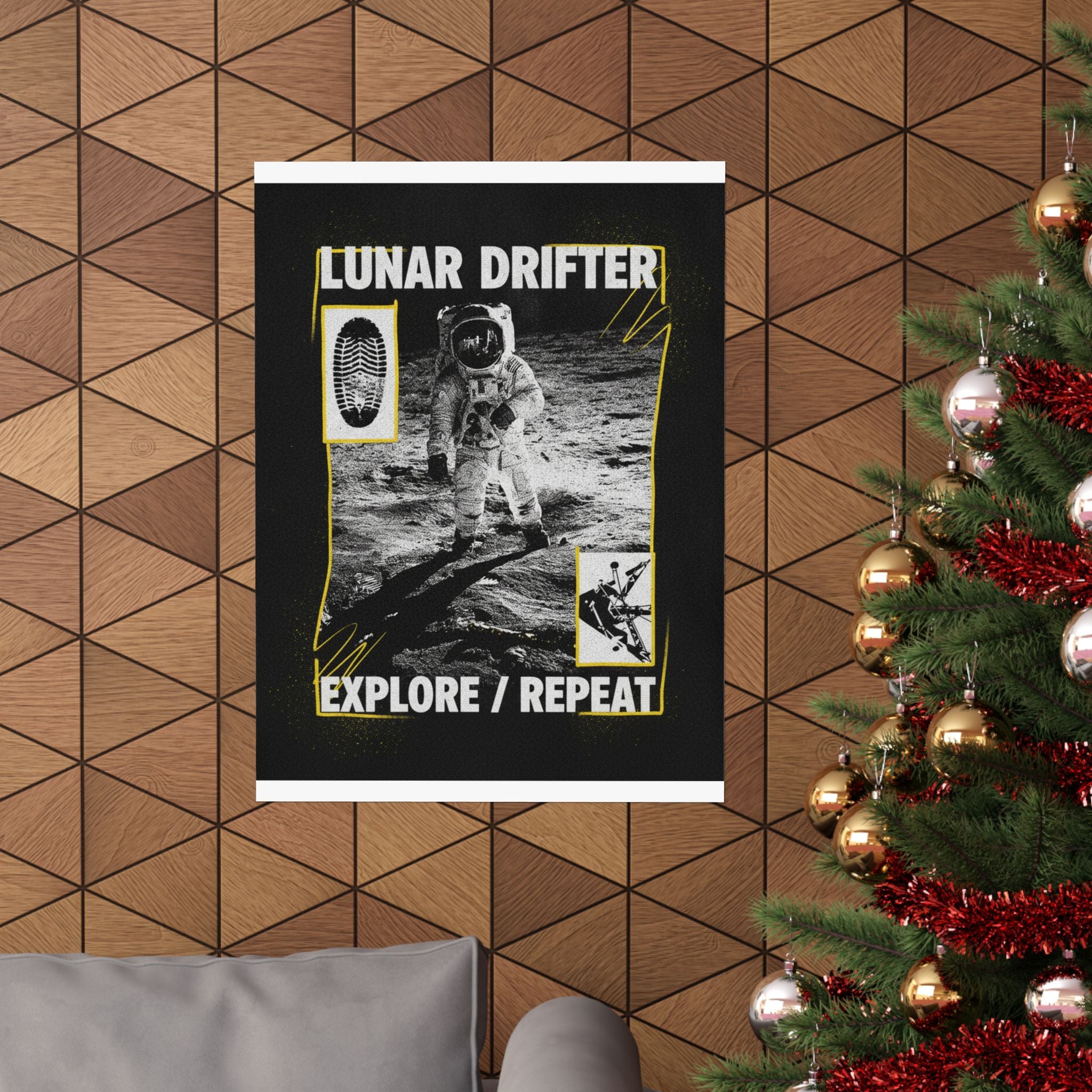 Lunar Drifter Explore / Repeat Astronaut Streetwear Poster