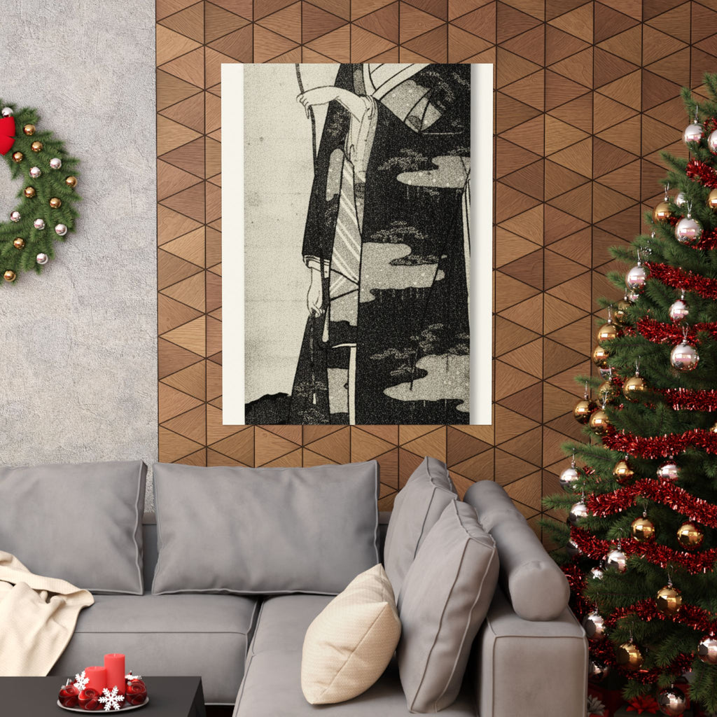 Ecommerce Main — A Woman Playing With A Monkey Which Has Climbed A Tree — Matte Poster