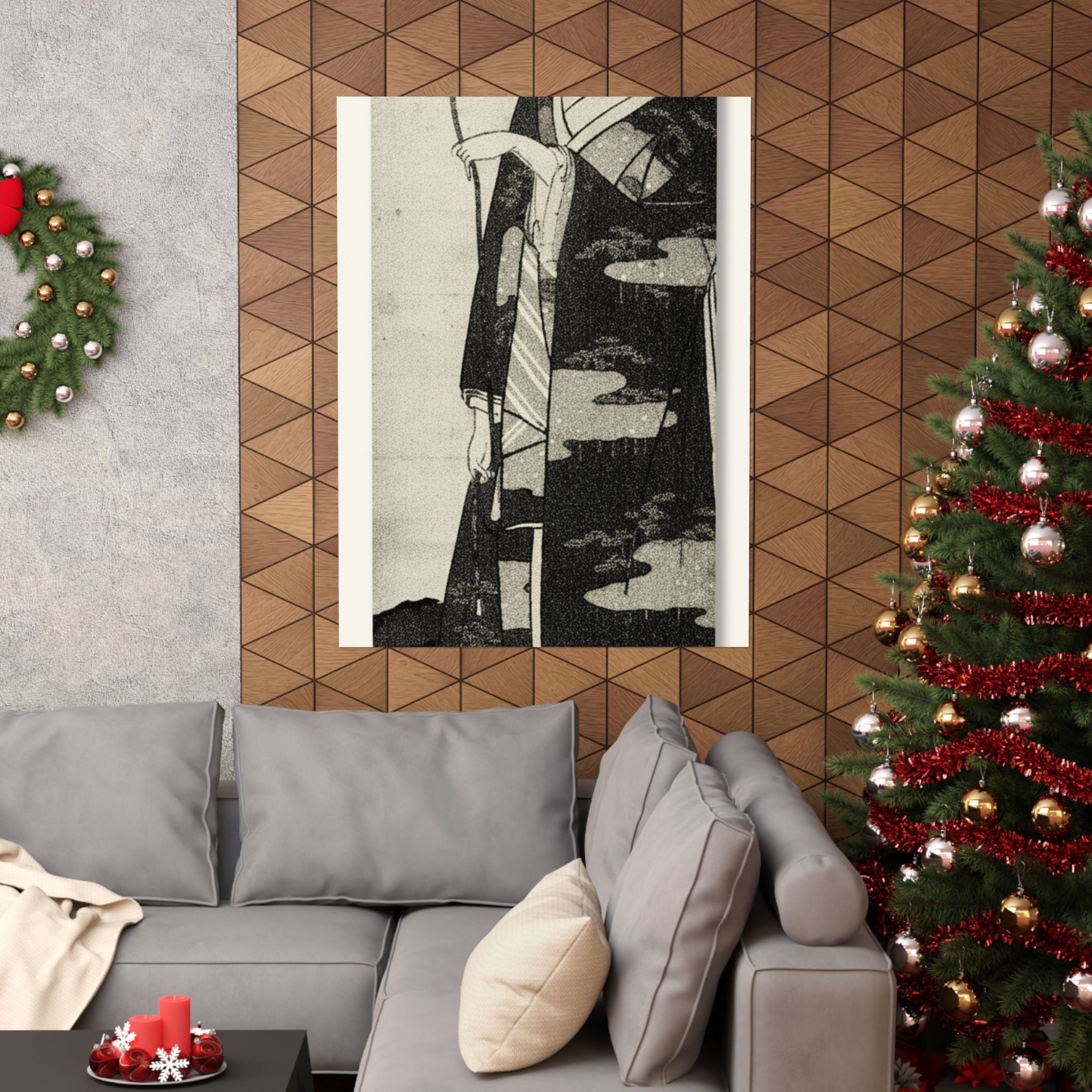 Ecommerce Main — A Woman Playing With A Monkey Which Has Climbed A Tree — Matte Poster
