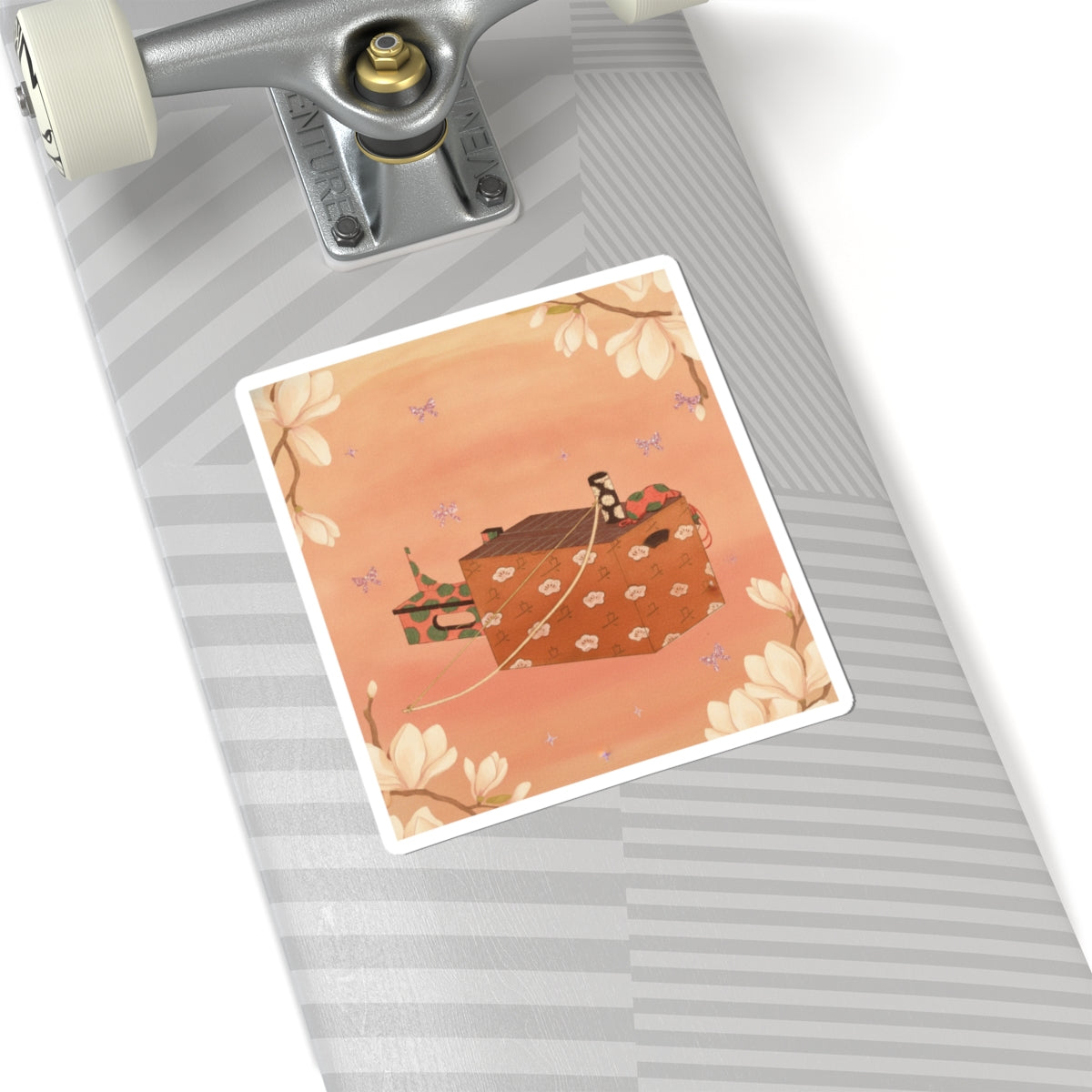 Southern Sunset — Box For Sugoroku Game (A Kind Of Backgammon), Bow And Drum — Kiss-Cut Sticker