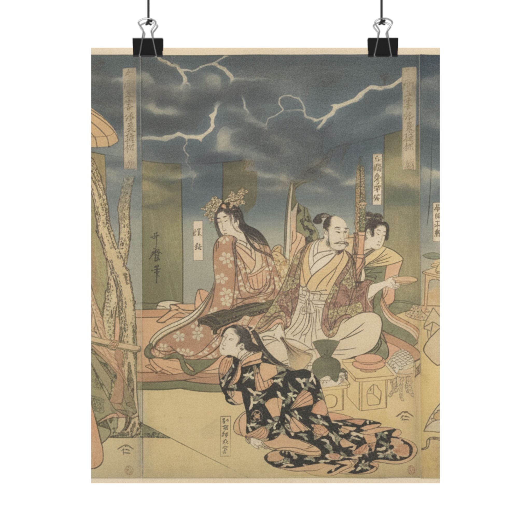 Dramatic Storm — A View Of The Pleasures Of The Taiko And His Five Wives At Rakutō — Matte Poster