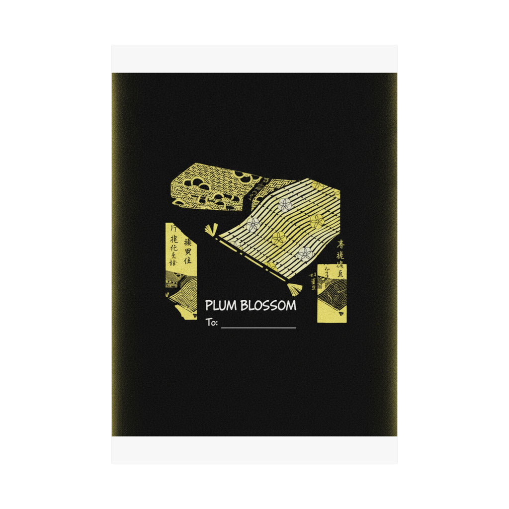 Streetwear Collage — Pattern Of Plum Blossom — Matte Poster