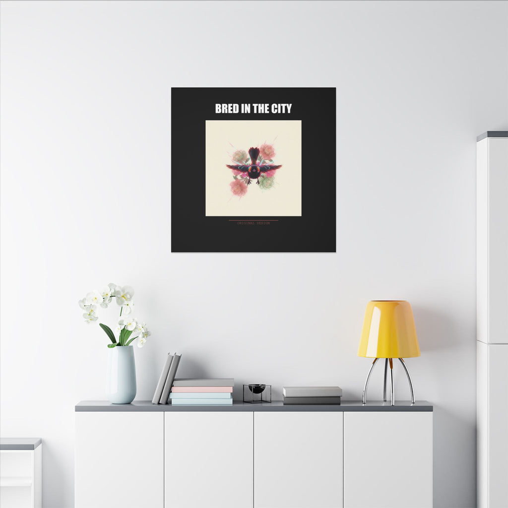 BRED IN THE CITY Flying Bird & Roses Matte Canvas