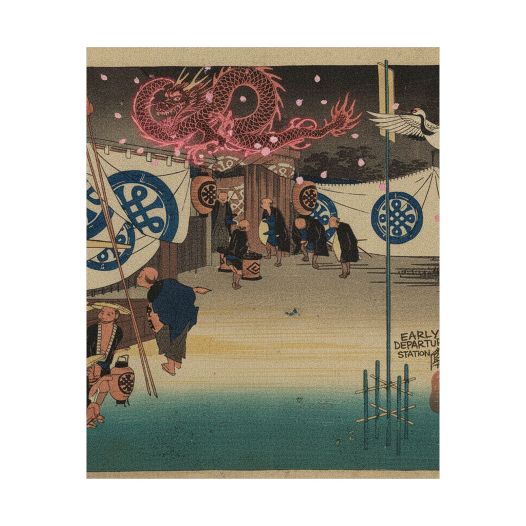 Japanese Street — Station Forty-Eight: Seki, Early Departure From The Headquarters Inn, From The F — Matte Poster