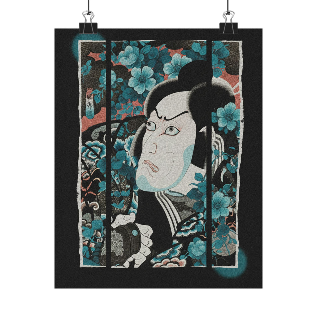 Streetwear Collage — Kabuki Actor Ichikawa Ebizō V As Kumagai Jirō Naozane — Matte Poster