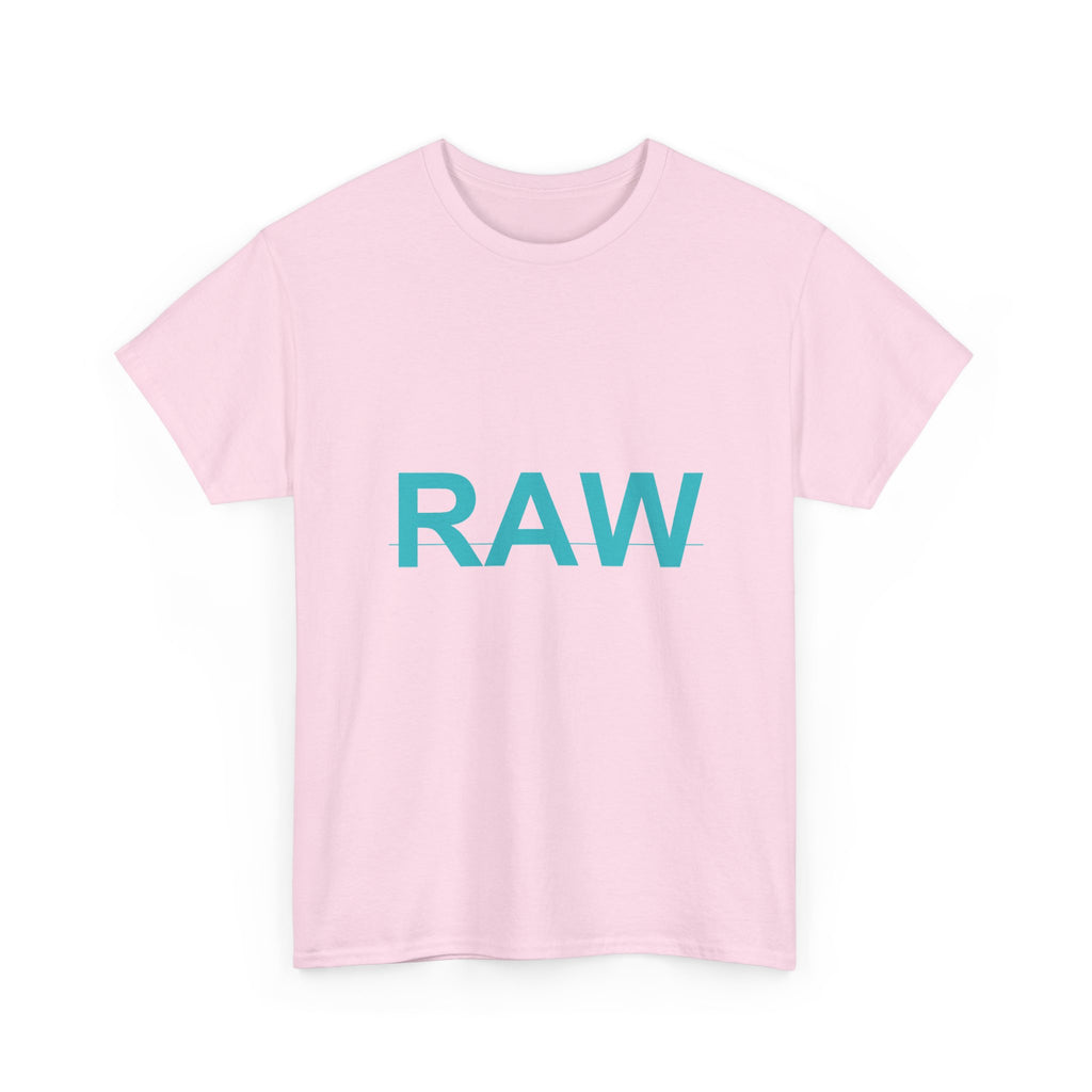 RAW Teal Block Letter Minimalist Statement Tee