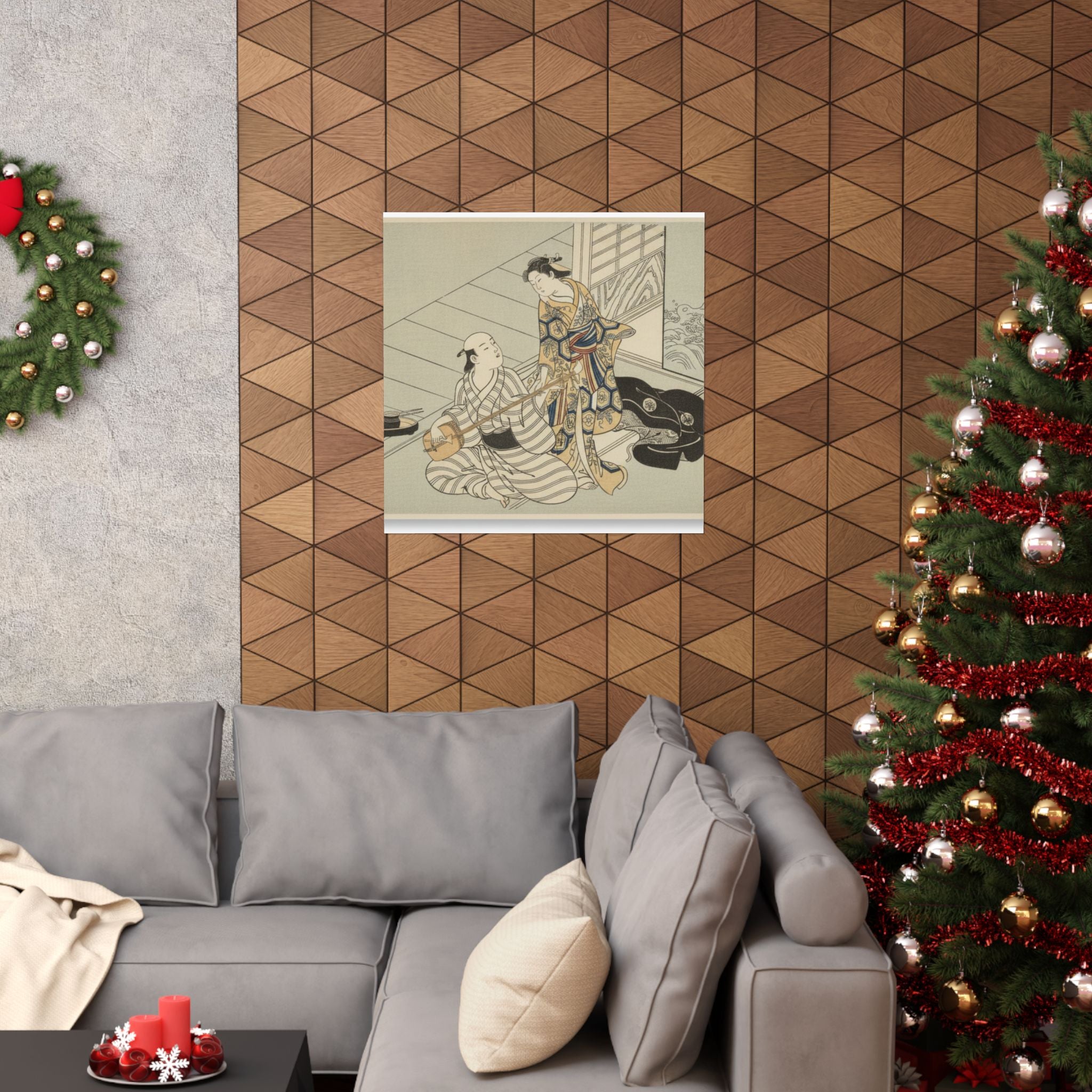 Ecommerce Main — Lady Interrupting Her Lover, Who Is Playing The Shamisen — Matte Poster