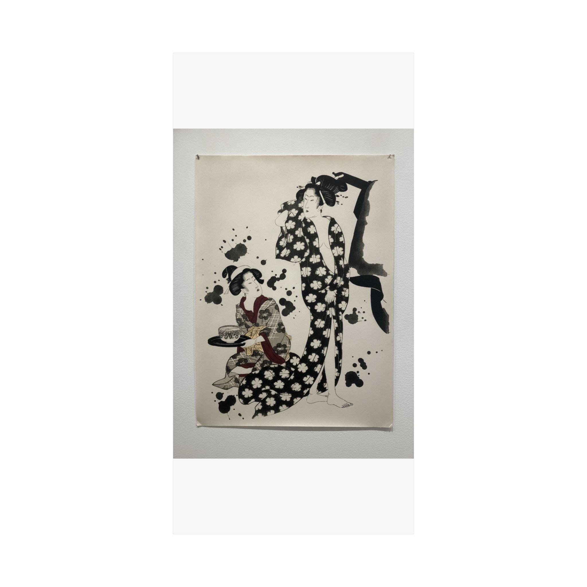 Watercolor — Young Woman Making Her Toilet — Matte Poster