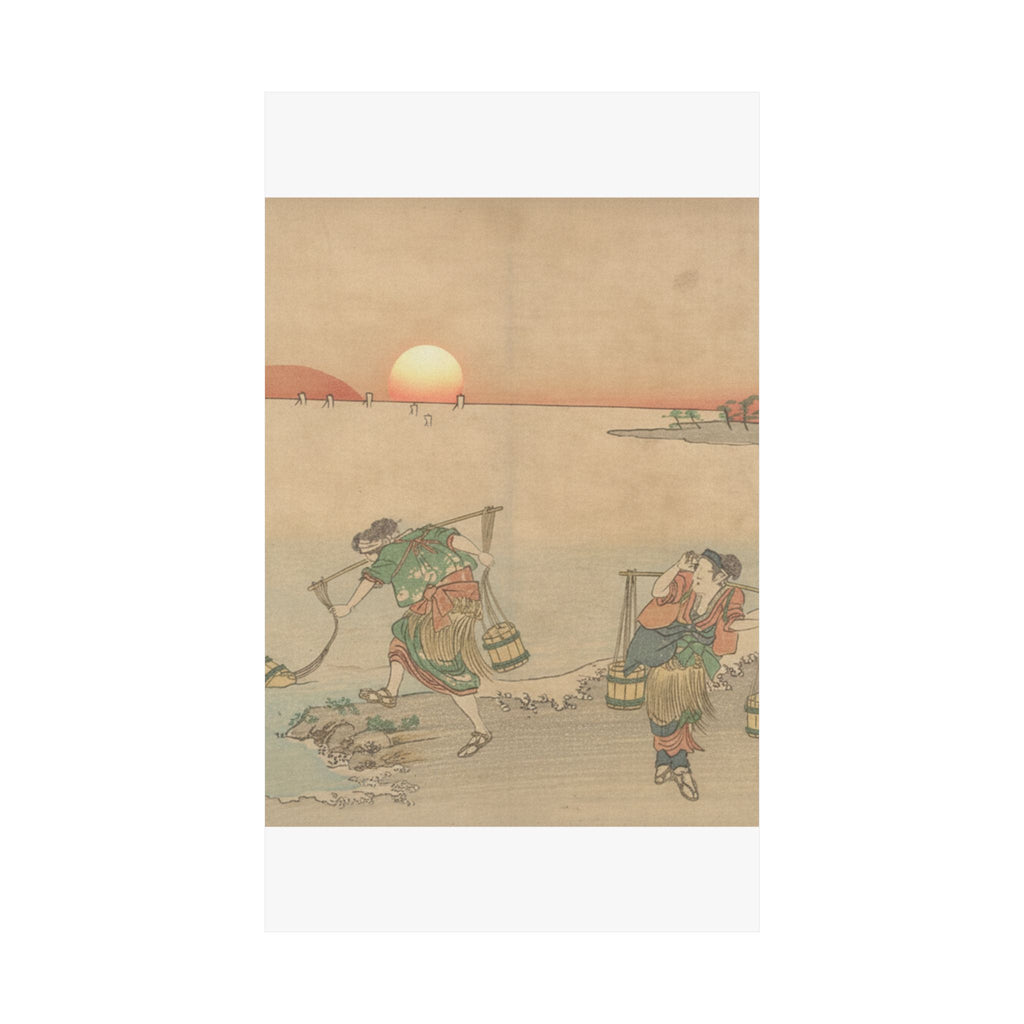 Scenic Nature — Three Water Carriers At The Shore — Matte Poster