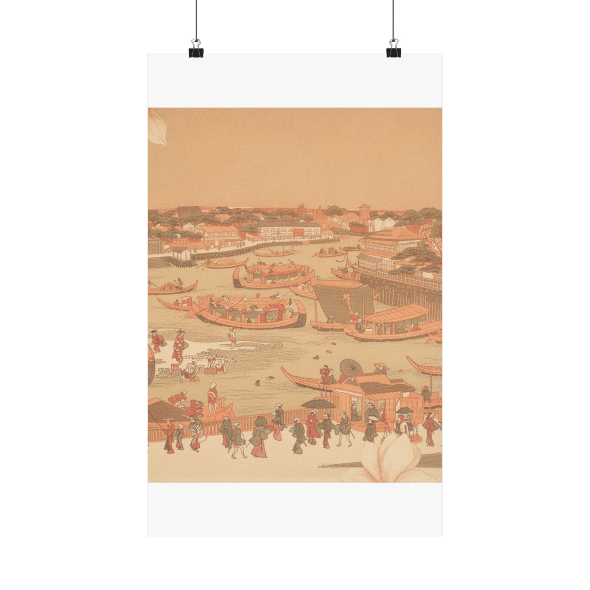 Southern Sunset — New Great Bridge At Naka Zu In Edo — Matte Poster