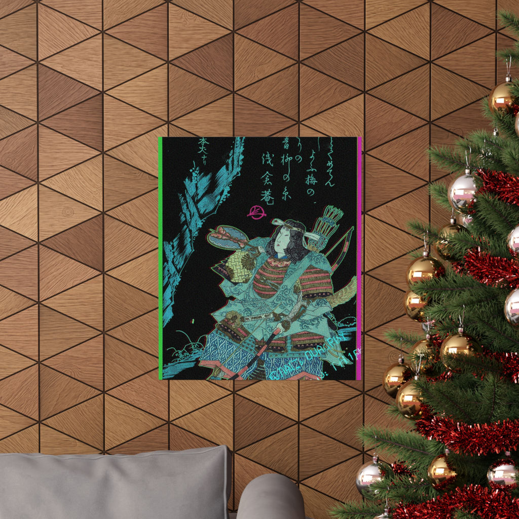 Glitch Culture — Female Warrior In Armor — Matte Poster