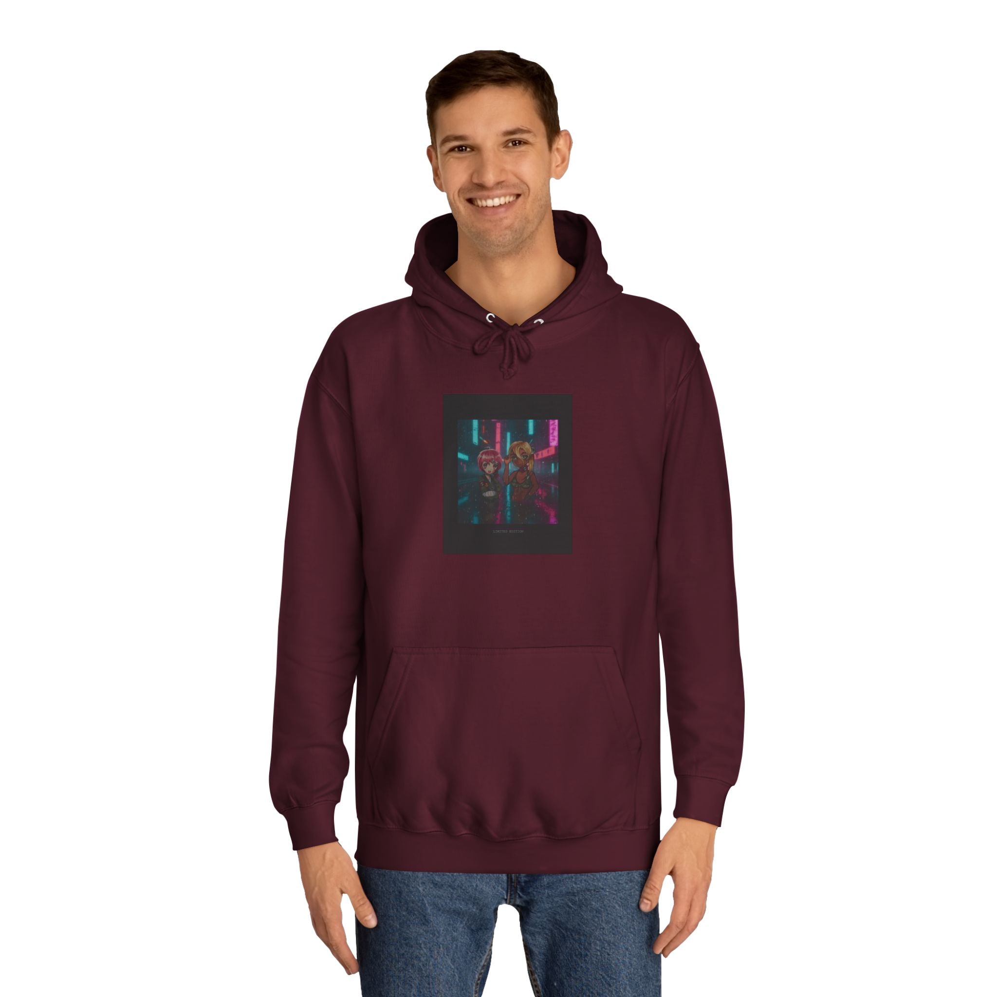 Neon Rain Anime Cyberpunk Street Pullover Hoodie