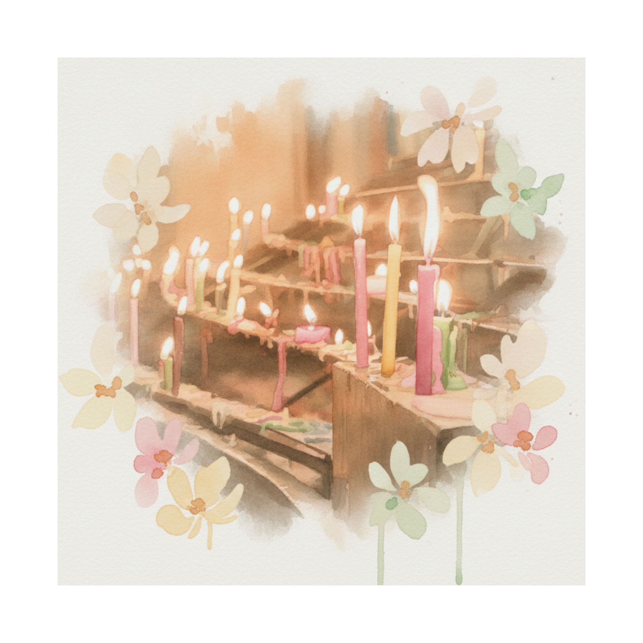 Watercolor — Candle — Matte Poster