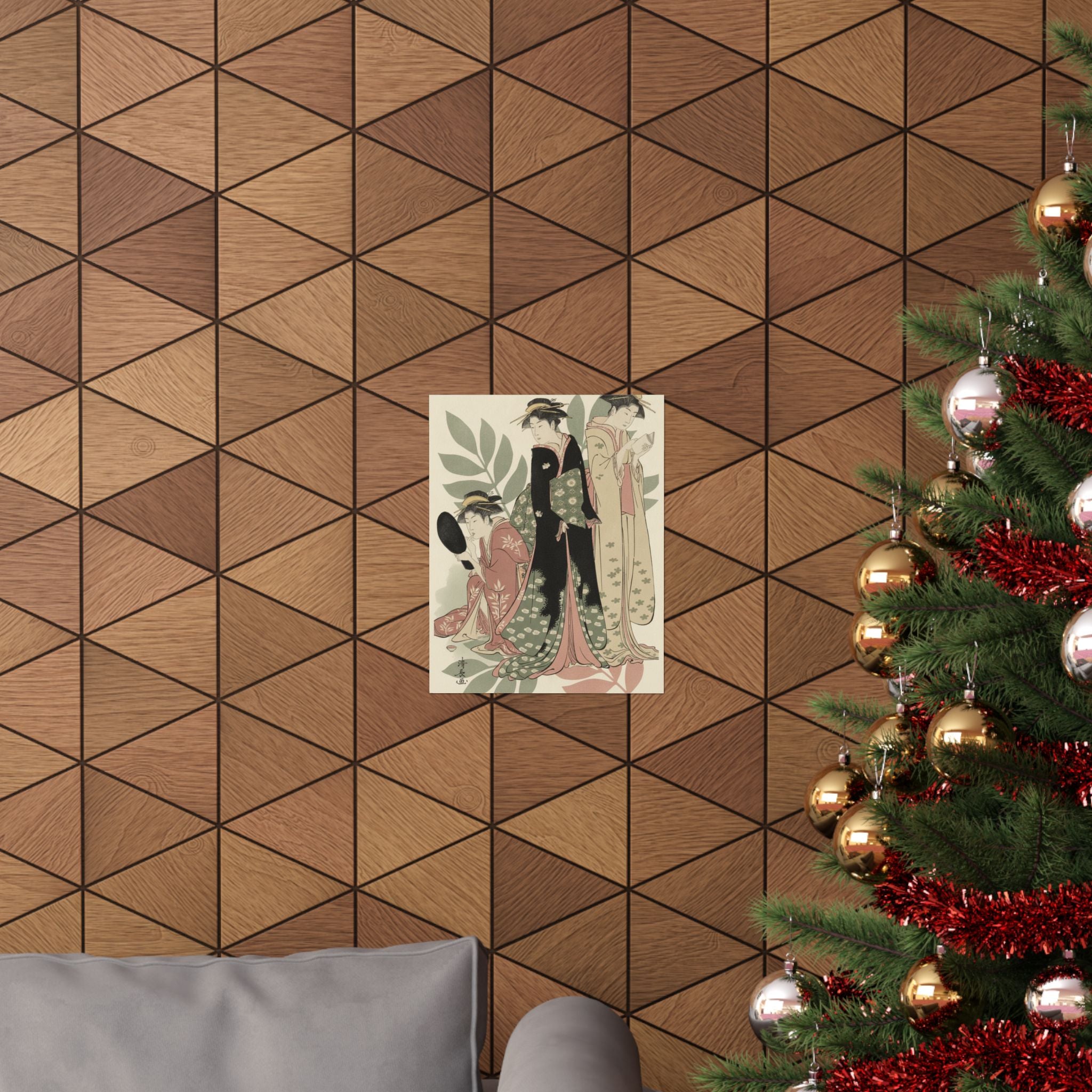 Botanical — Three Geishas Of Tachibana Street In Their Room — Matte Poster
