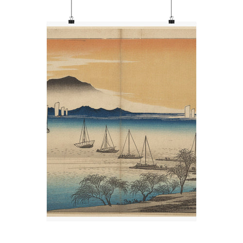Affirmation — Sailing Boats Returning To Yabase, Lake Biwa — Matte Poster