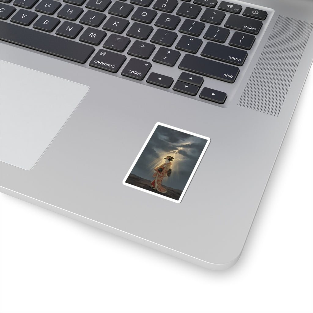Dramatic Storm — Nakayama Tomisaburō As Miyagino In The Play "Katakiuchi Noriyaibanashi" — Kiss-Cut Sticker