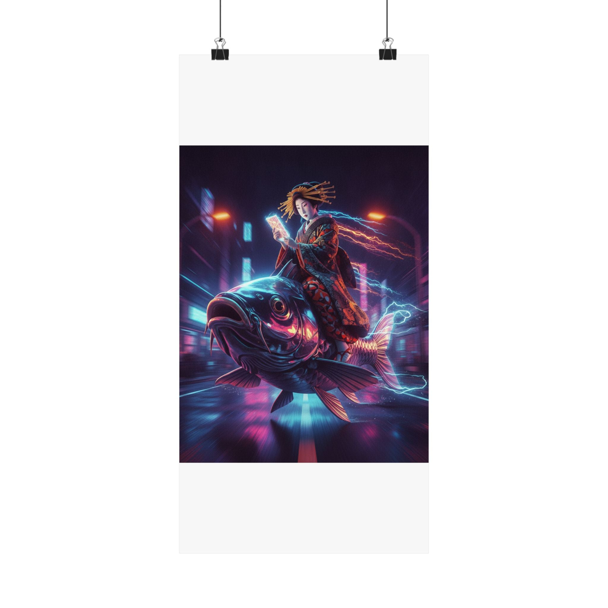 Fast Furious — Courtesan Seated On A Carp — Matte Poster