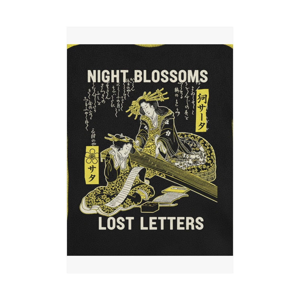 Streetwear Collage — Two Courtesans, One Playing A Koto (Harp) And The Other Reading A Letter — Matte Poster