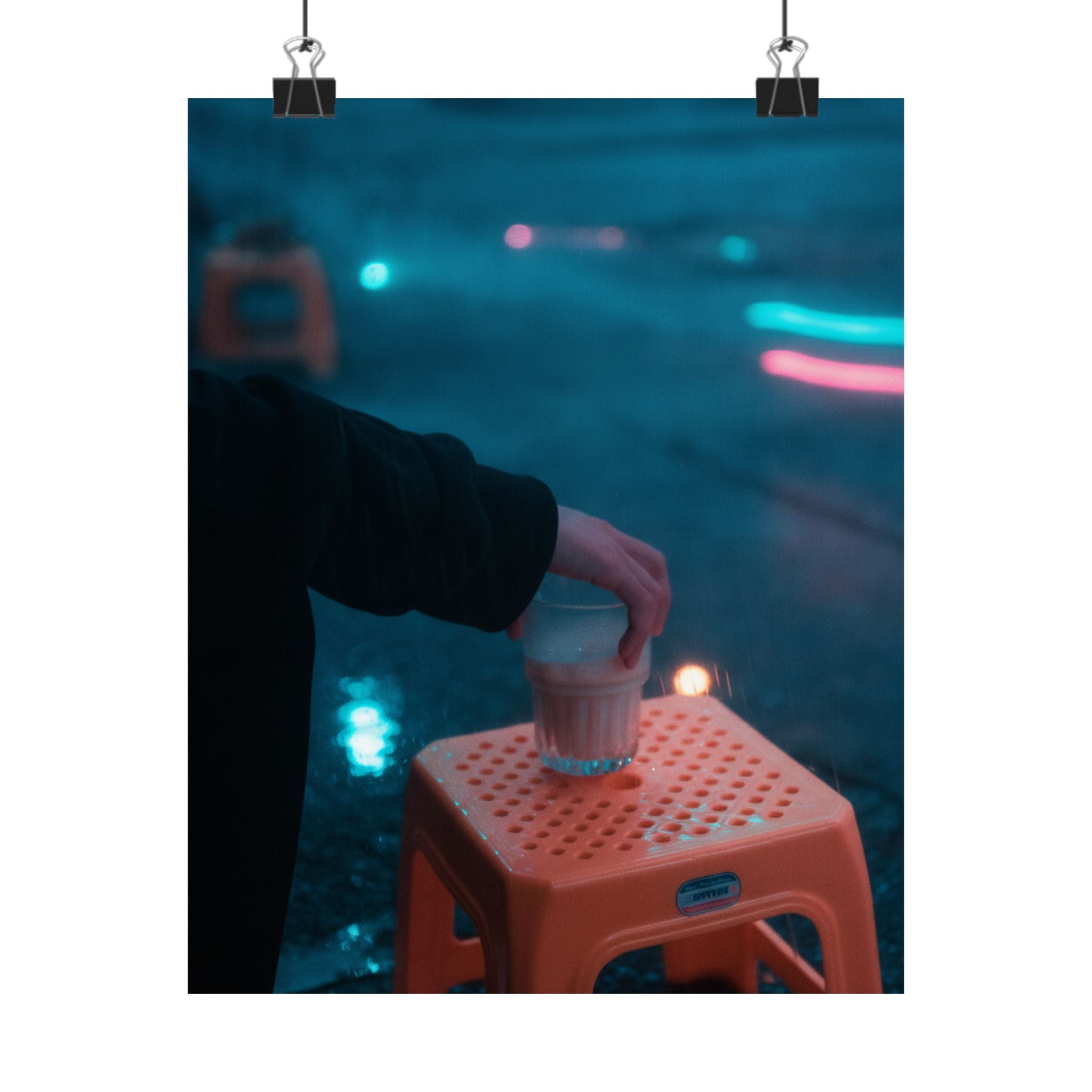 Neon Noir — Person — Matte Poster