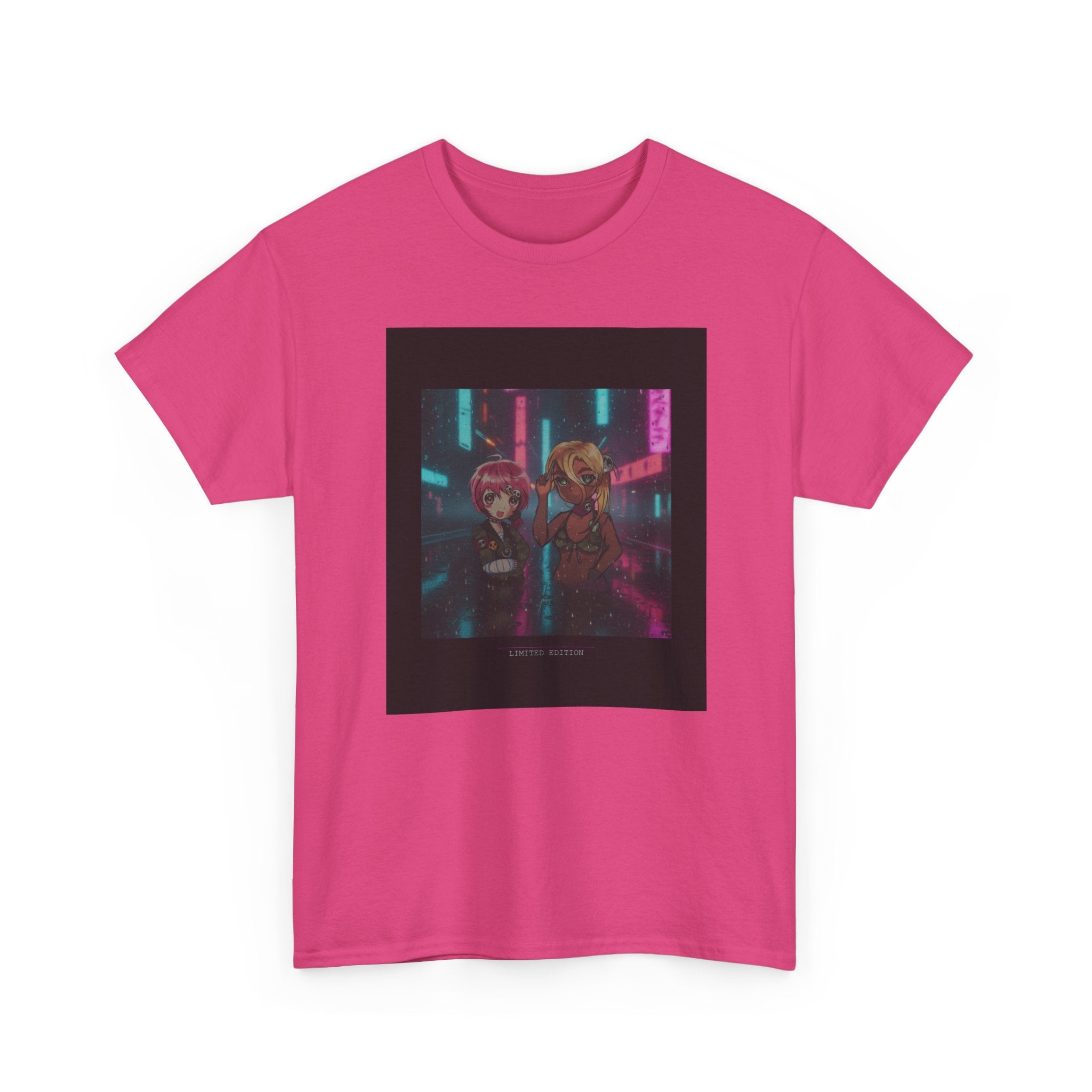 Neon Alley Anime Duo Cyberpunk Night Graphic Tee
