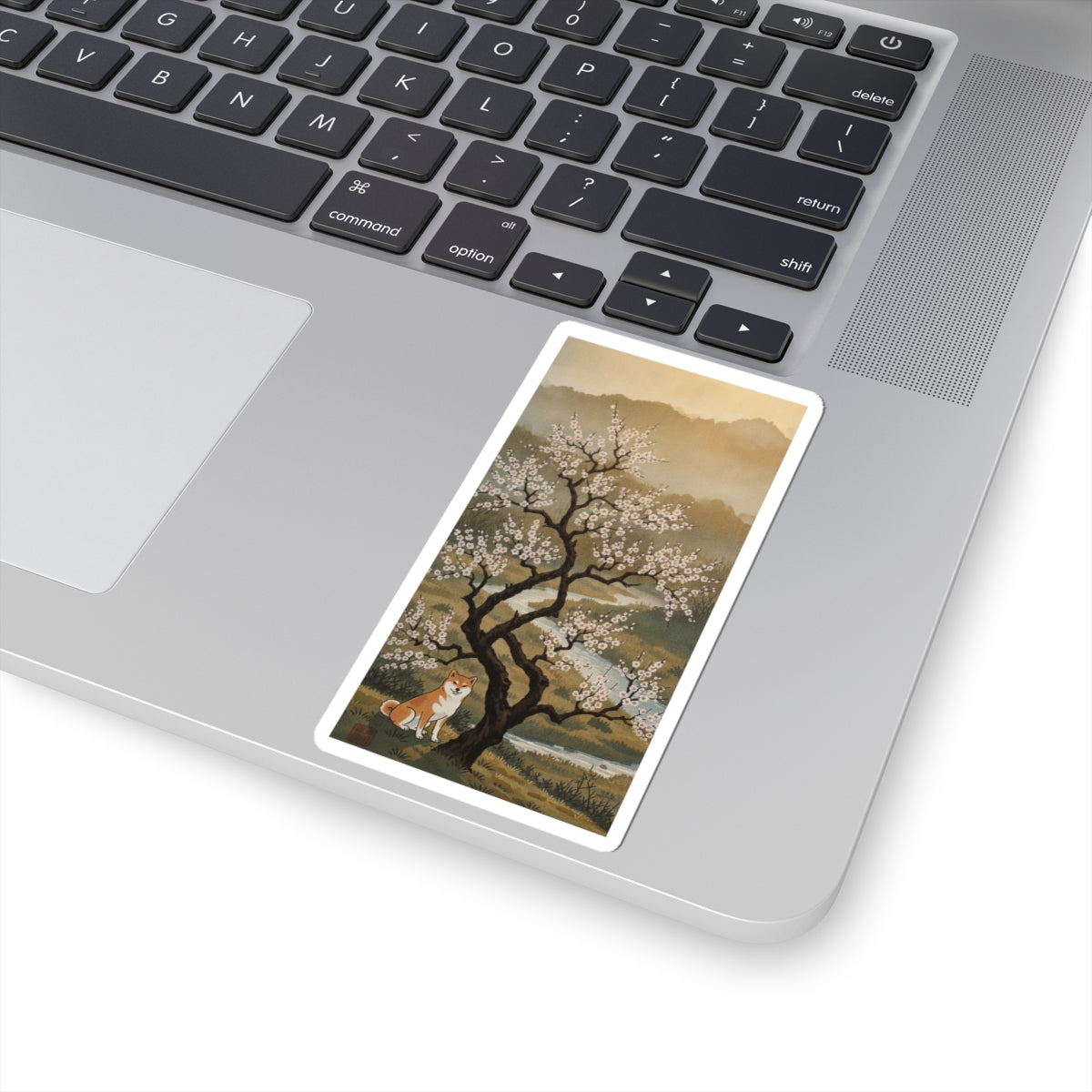 Scenic Nature — Plum Tree In Blossom — Kiss-Cut Sticker