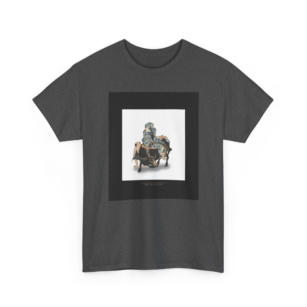 CITY NEVER SLEEPS | Roshungi (Chinese, Lu Zhunyi) As A Woman With A Pipe Riding On A Buffalo Graphic Tee — Graphic Tee