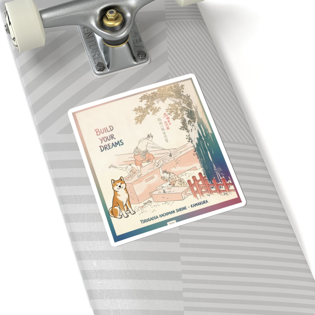 Affirmation — History Of Kamakura: Building Tsurugaoka Hachiman Shrine — Kiss-Cut Sticker