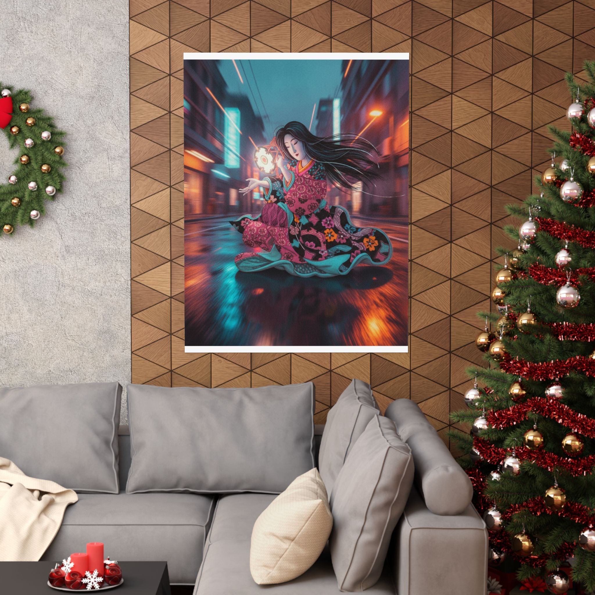 Fast Furious — Woman Playing The Tsuzumi — Matte Poster
