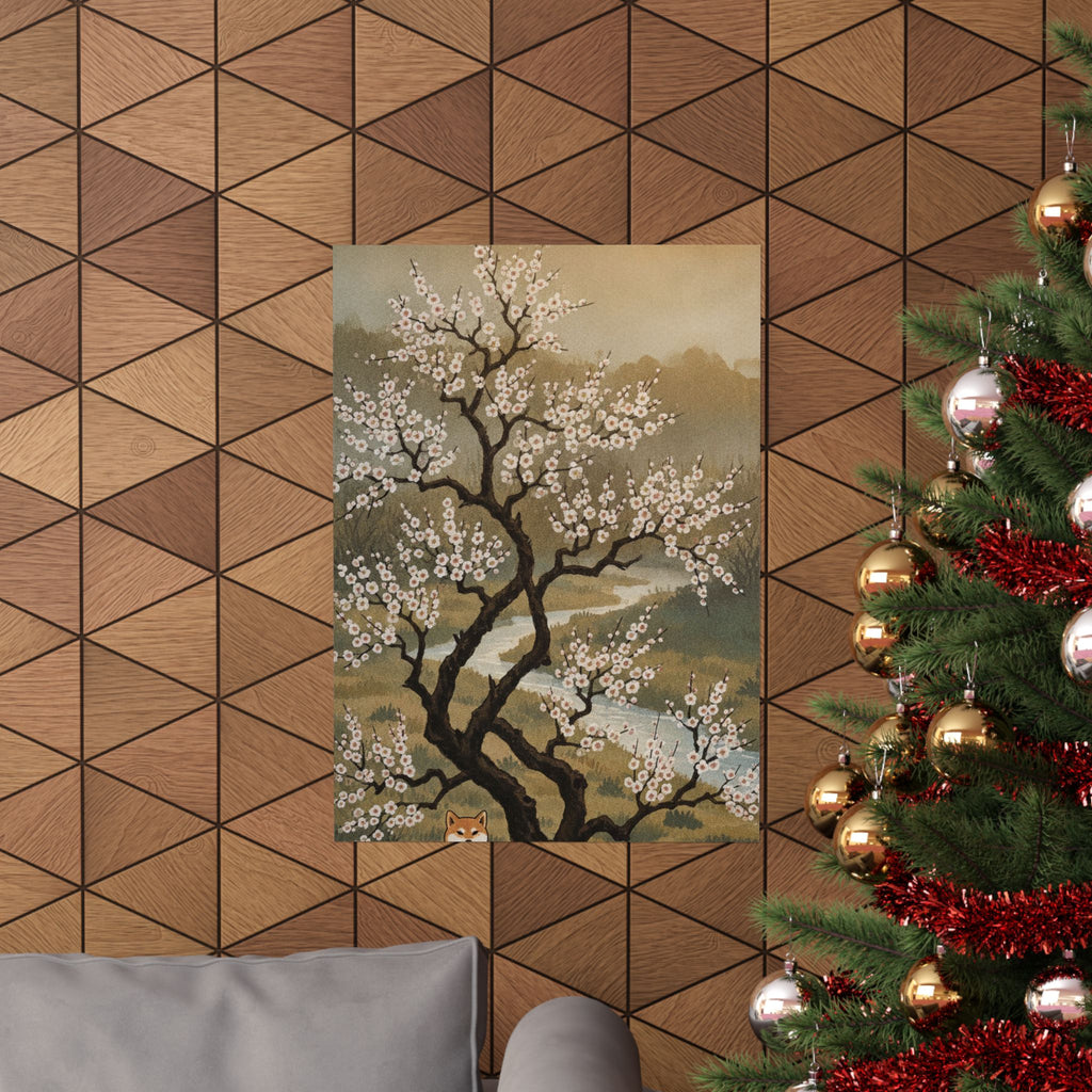 Scenic Nature — Plum Tree In Blossom — Matte Poster