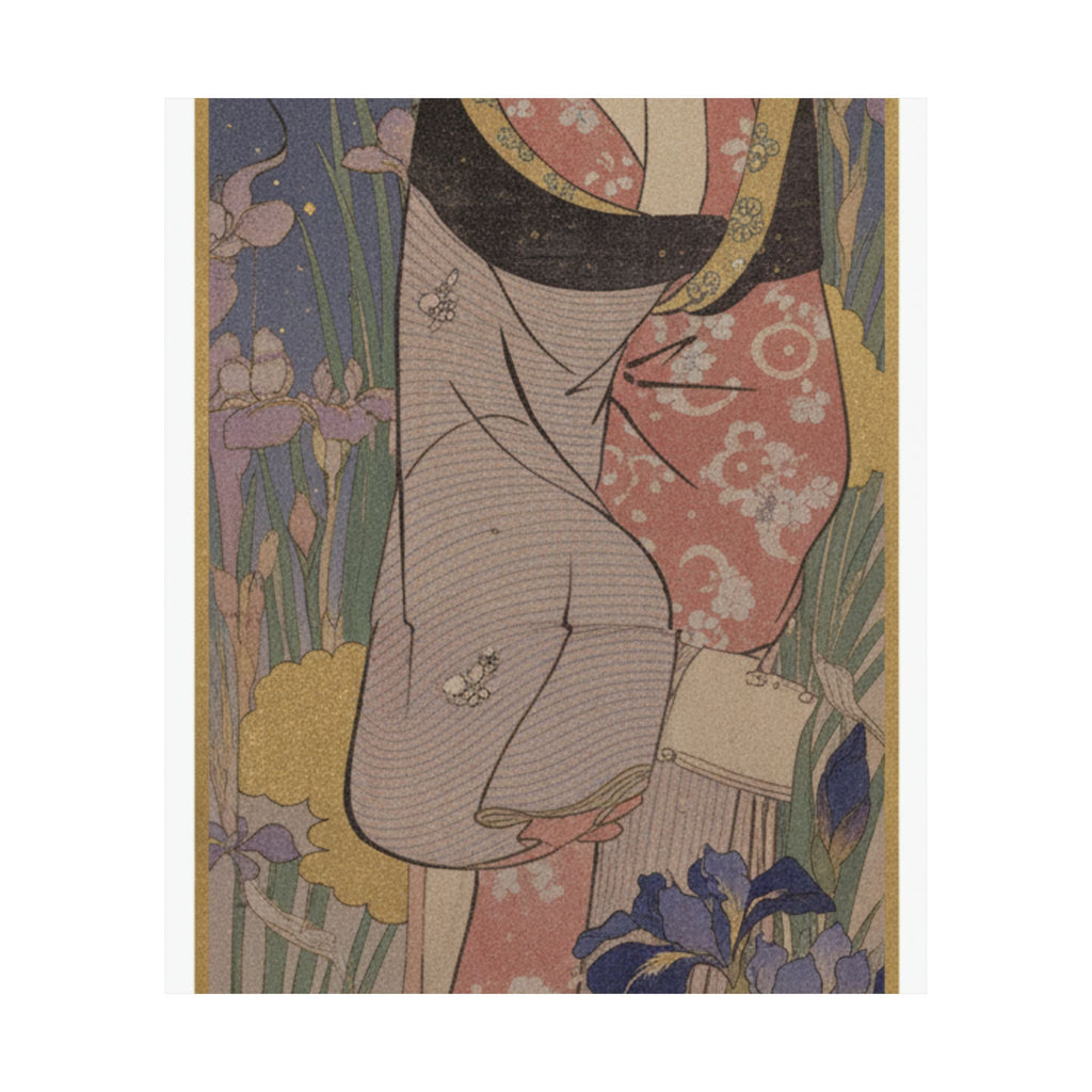 Celestial — Young Lady And Iris Garden — Matte Poster