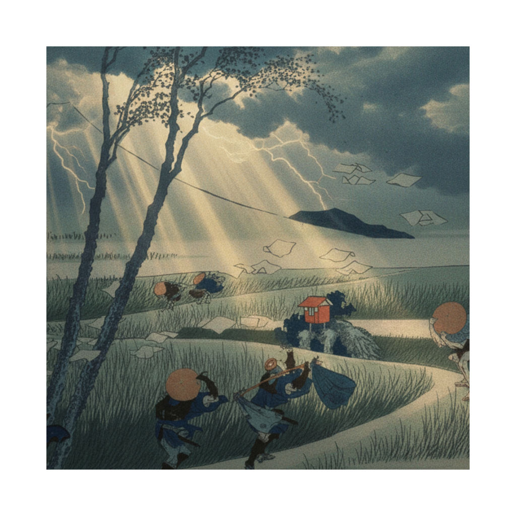 Dramatic Storm — Ejiri In Suruga Province (Sunshū Ejiri), From The Series Thirty-Six Views Of Mou — Matte Poster