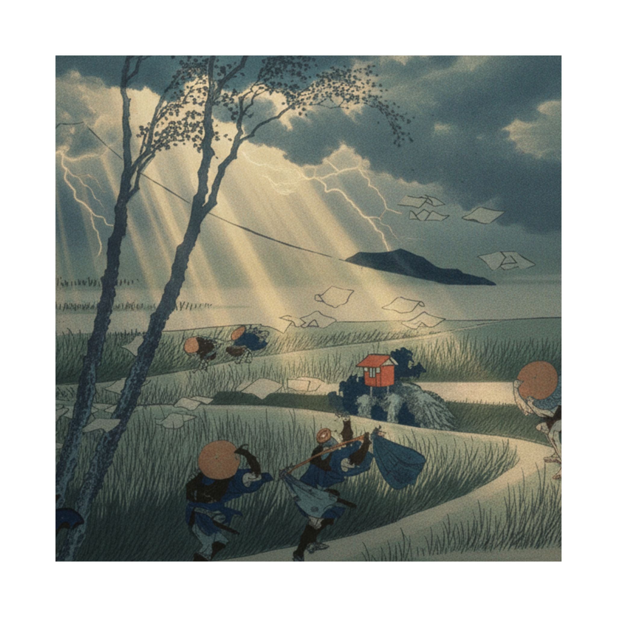 Dramatic Storm — Ejiri In Suruga Province (Sunshū Ejiri), From The Series Thirty-Six Views Of Mou — Matte Poster