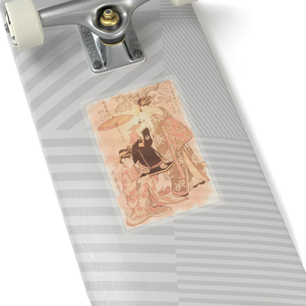 Southern Sunset — The Oiran Yoyogiku Of Matsubaya Standing Under A Cherry Tree — Kiss-Cut Sticker