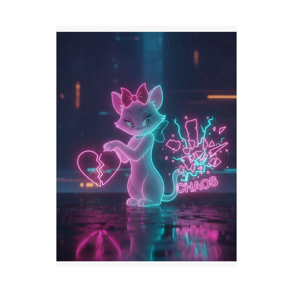 Neon Noir — Cat — Matte Poster