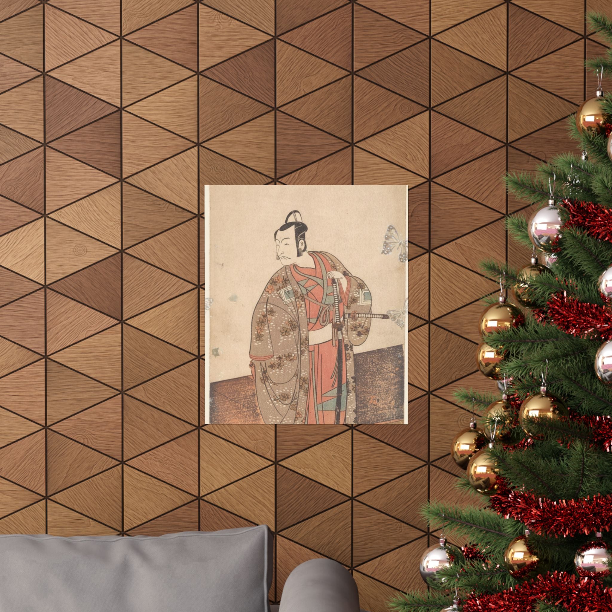 Ecommerce Main — The Actor Ichikawa Danjuro V Standing Inside Of A House And In Front Of An Engaw — Matte Poster