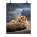 Dramatic Storm — Lion — Matte Poster