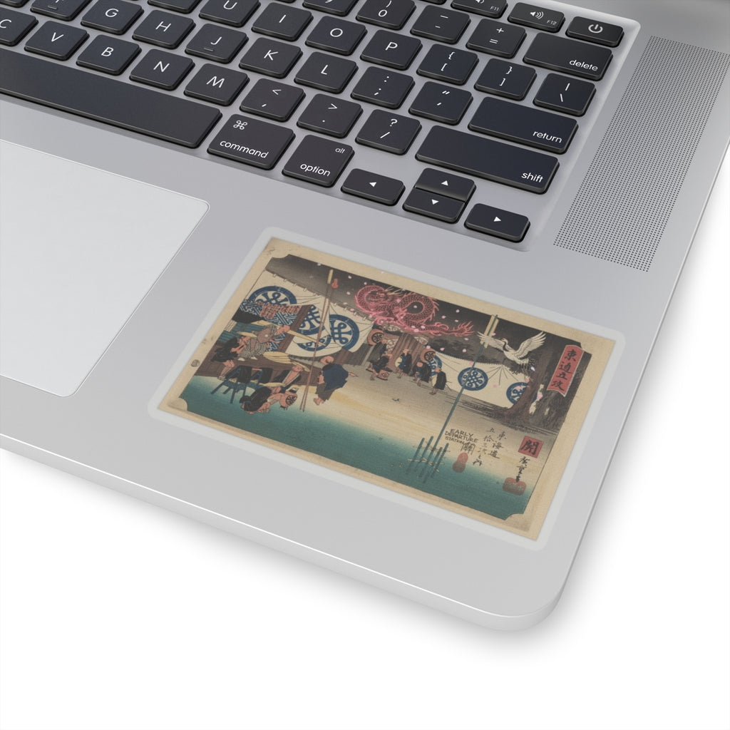Japanese Street — Station Forty-Eight: Seki, Early Departure From The Headquarters Inn, From The F — Kiss-Cut Sticker