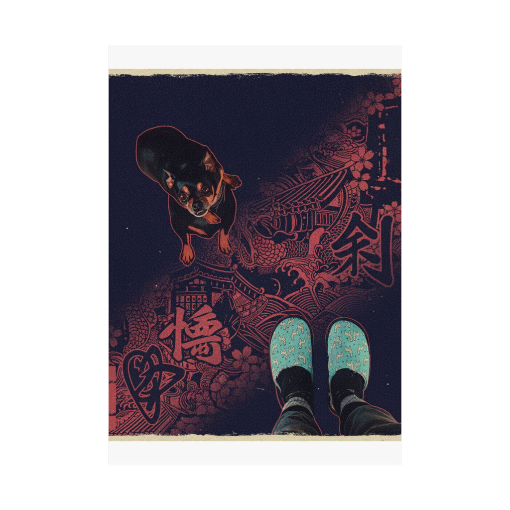 Japanese Street — Dog — Matte Poster